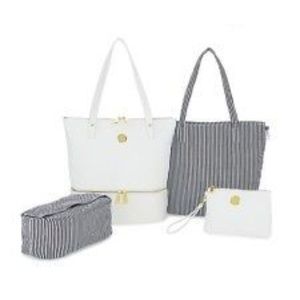 4 PC Travel Bag Joy Mangano NWT Double Zippers